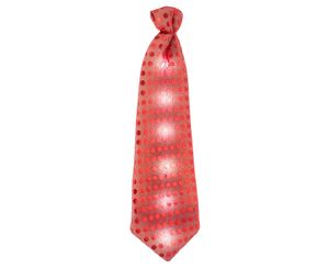 LED Leuchtende Krawatte mit Pailetten rot