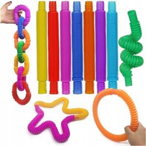 10 Stück Pop Tubes Mehrfarben Stretch Rohr Sensorisches Fidget Toys Sensorische Stretch Erwachsene Kinder Stress&Angst Linderung Sensorik Spielzeug