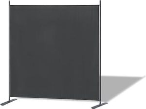 JOIEYOU 1 Teilig Paravent aus Polyestergewebe Raumteiler für Indoor und Outdoor Klappbar 185x180cm Trennwand mit Bodennägel Balkon Sichtschutz Raumtrenner für Garten Wohnzimmer Büro (Dunkelgrau)