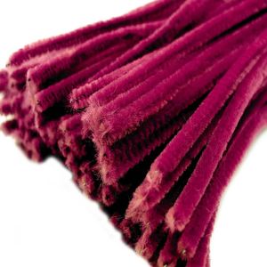 Pfeifenreiniger 20er Chenille-Draht 6mm, Länge 30cm, 28 Farben wählbar, Farbe:fuchsia