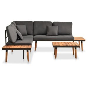 vidaXL 4-tlg. Garten-Lounge-Set mit Auflagen Massivholz Akazie