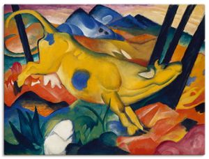 Franz Marc: Die gelbe Kuh. 1911, Produkt:Leinwand, Größe:45x60 cm / Leinwand