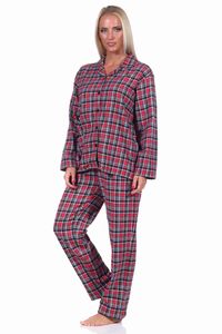 Damen langarm Flanell Schlafanzug Pyjama Set kariert - 222 201 15 870