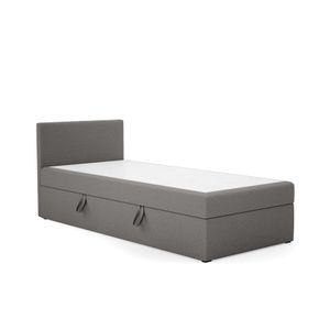 MEBLITO Boxspringbett Menorca Mini Basic Bett mit Bettkästen Matratze H3 Seite: Links  100x200 cm Grau (Lux 06)