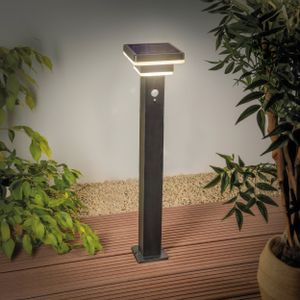 esotec Solar Standleuchte Lucca 86 cm mit PIR-Sensor schwarz IP44 outdoor 102763