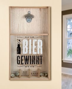 Gilde 42600 Kronkorken-Spiel Bierspiel "Bier gewinnt" Wand-Flaschenöffner 48cm