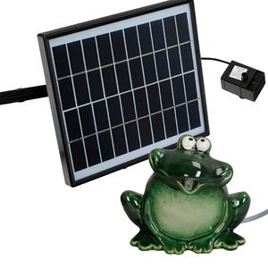 Wasserspeier Frosch  Solarpumpe mit Akku