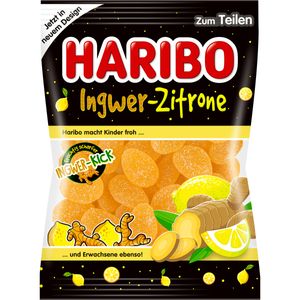 Haribo Ingwer Zitrone scharfes Fruchtgummi mit Geschmack 160g