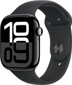 Apple Watch Series 10 GPS+ Cellular 46mm Jet Black Aluminium Case with Sport Band