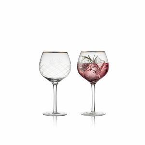 Lyngby Glas Gin & Tonic Glas Milano 2er Set, Gingläser, Glas, Klar, 600 ml, 27854