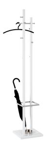 Haku Garderobenständer, weiß-chrom - Maße: 35 cm x 35 cm x 186 cm; 20306