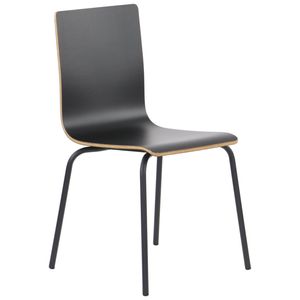 Stacionární konferenční židle WERDI B, opěrák a sedák z laminované překližky, kovový rám s práškovým nástřikem, černá/černá
