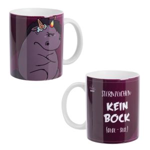 Pummel & Friends Tasse Grummeleinhorn - Sternzeichen: Kein Bock Kaffeetasse Becher aus Keramik Weiß 320 ml
