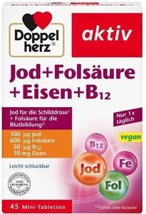Doppelherz Jód+Kyselina listová+Železo+B12 Tablety 45 kapsúl