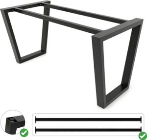 METALOPRO Tischbeine Metall, Schwerlast Stahl Schreibtisch Beine, Tischkufen Schwarz und Schrauben, Bodenschoner, Trapez Tischgestell für Moderne Couchtisch, Esstisch, Wohnzimmertisch - 160x70x72 cm METALOPRO Tischbeine Metall, Schwerlast Stahl Schreibtisch Beine, Tischkufen Schwarz und Schrauben, Bodenschoner, Trapez Tischgestell für Moderne Couchtisch, Esstisch, Wohnzimmertisch - 160x70x72 cm