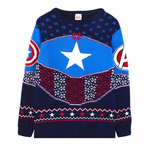 Captain America - mikina pro muže/dámy unisex - vánoční design NS6464 (L) (modrá/tmavě červená)