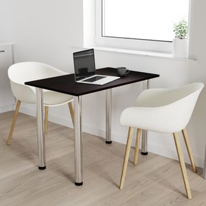 80x50 | Esszimmertisch - Esstisch - Tisch mit Chrombeinen - Küchentisch - Bürotisch | WENGE