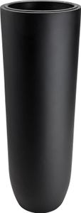 VIVANNO Bodenvase Fiberglas SOLERIO Rund, Schwarz matt - 33x33x80 cm