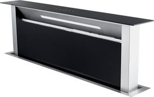KKT KOLBE Downdraft Dunstabzug 87 cm | Tischabzug versenkbar | Dunstabzugshaube | Edelstahl | schwarzes Glas | Nachlaufautomatik | SensorTouch Bedienung | DRAFT870