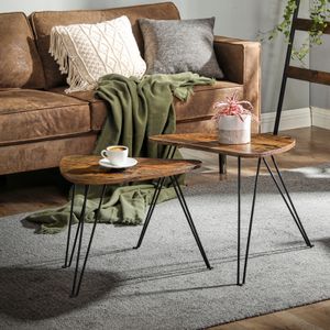 VASAGLE Beistelltische 2er Set dreieckig Couchtische, Industrie-Design