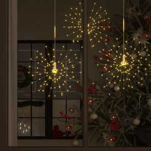 Duolm Feuerwerk-Lichterketten 2 Stk. Warmweiß 20 cm 280 LEDs