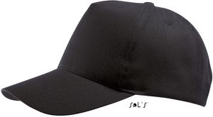 SOLS Unisex klasická kšiltovka 5 Panel Cap 88119 Black Black One Size