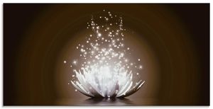 Vadim Georgiev: Magie der Lotus-Blume braun - Glasbild, Größe:50x100 cm / Glasbild