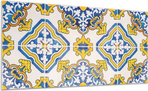 Mosaikmuster Mit Blumen – Selbstklebende Fliesen – Wandverkleidung – Wandpaneel – PVC Fliesen – Vinylflisen – PCV Flisen – Selbstklebend – Wanddeko – 120 x 60 cm