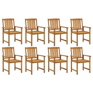 HOMMIE© Outdoor-Stuhl ,8er Set Gartenstühle Massivholz Akazie Relaxsessel Armlehnstuhl & schlichten Design