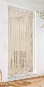 Seilvorhang Türvorhang HxB 200x90 cm Creme aus Baumwollseil für Insektenschutz und Privatsphäre - Einfache Installation und Verwendung, 2022610N