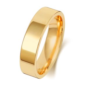 18 Karat (750) Gold 5mm Flach Court Form Herren/Damen - Trauring/Ehering/Hochzeitsring, 63 (20.1); WJS1516918KY