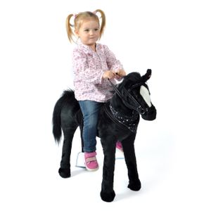 Pink Papaya Stehpferd zum draufsitzen | 75cm Spielpferd zum Reiten | Pferd zum Reiten für Kinder mit Sound | Sattel Pferd - Polly