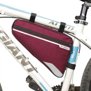 Fahrrad Tasche Befestigung spritzwasserfest in Rot Dreiecktasche Rahmentasche Triangeltasche