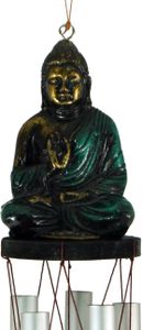 Klangspiel mit Buddha - Grün, 105*8*8 cm, Windspiele & Klangspiele