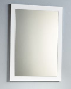 BadeDu Grazia Spiegel/Breite 60cm / moderner Badezimmer-Spiegel mit Rahmen/weiß / BxH: 60x80cm