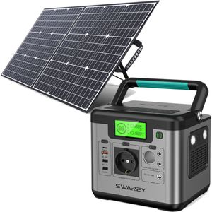 Přenosná 500W (špičková 1000W) napájecí stanice Napájecí stanice 518Wh/144000mAh Solární generátor Solární banka Solární úložiště se 100W solárními panely Solární systémy Solární nabíječka Solární článek Solární box Nabíječka baterií Powerbank Type-C/USB pro nouzové napájení / kempování / nouzové situace / cestování / CPAP / karavany / domov
