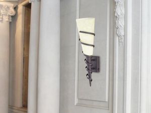Antike LED Wandlampe mit Schalter Rostoptik & Glas Kolonialstil fürs Wohnzimmer