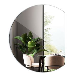 Spiegel Seitlich Gerade Zugeschnitten - Angeschnittener Runder Spiegel - Boho Inspiriert Einzigartiger Hängespiegel - 84 cm x 100 cm