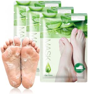 Fußmaske 3 Paar, Intensive Fußpflege Fußpeeling-Maske zur Entfernung von Hornhaut, Feuchtigkeitsspendende Fußpflege Socken für seidig weiche Füße -Aloe
