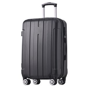 Cestovný kufor Flieks Trolley Hard Case s univerzálnym kolieskom, kufor na príručnú batožinu so zámkom TSA, XL, 42x28x74cm, čierny