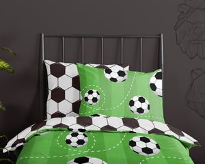 Good Morning Junior Kinder Bettwäsche Fußball - 100 x135 cm - 100% Baumwolle