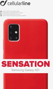 CELLULARLINE Hülle für Samsung Galaxy A51 soft-touch Silikon Case Backcover Rot