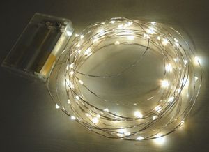 60er LED Drahtlichterkette Batterie Timer warmweiß Wasser biegsam