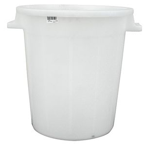Kunststoffbehälter weiß mit Deckel 120 Liter, Mehrzweckfass, Kunststoffbehälter, Tonne, Universaltonne
