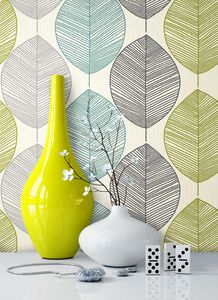 Mustertapete Blätter Türkis Vlies Grafik Landhaus Modern Grafik Landhaus Modern Blumen Natur  Folis Grün