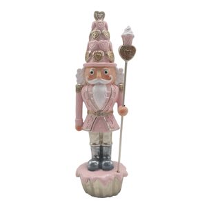 Clayre & Eef Figur Nussknacker 16 cm Rosa Polyresin