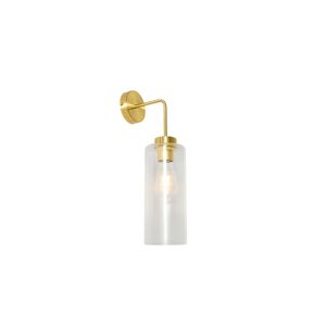 QAZQA - Art Deco Art-Deco-Wandleuchte Gold I Messing mit Glas - Laura I Wohnzimmer I Schlafzimmer - Rund - LED geeignet E27