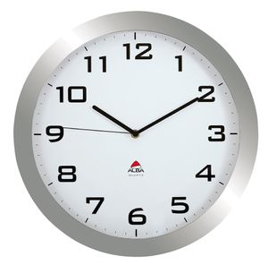 ALBA Wanduhr "HORISSIMO" Quarzwerk 380 mm silber