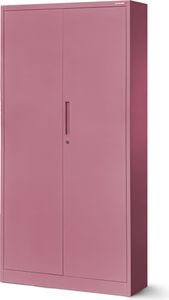 Büroschrank C001 Aktenschrank Lagerschrank Mehrzweckschrank Metallschrank 4 Fachböden Pulverbeschichtung Stahlblech 185 cm x 90 cm x 40 cm, Farbe: Rosa