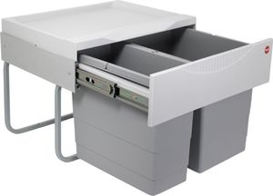 Hailo 3644701 Einbau Abfallsammler Raumspar Tandem S 18 & 12 L Mülleimer 50 cm